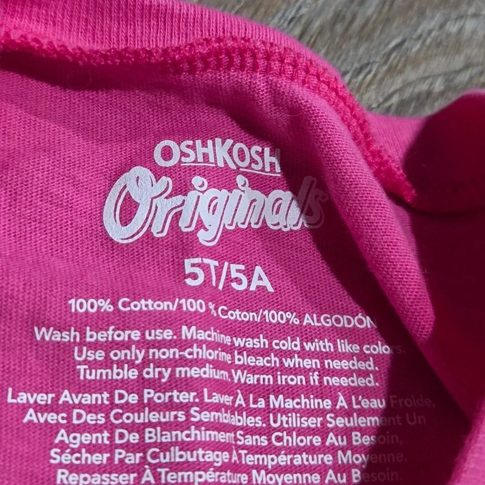 OshKosh Originals Girls Pink Mermaid Snow Globe Chill Vibes Graphic Tee 5T NWT